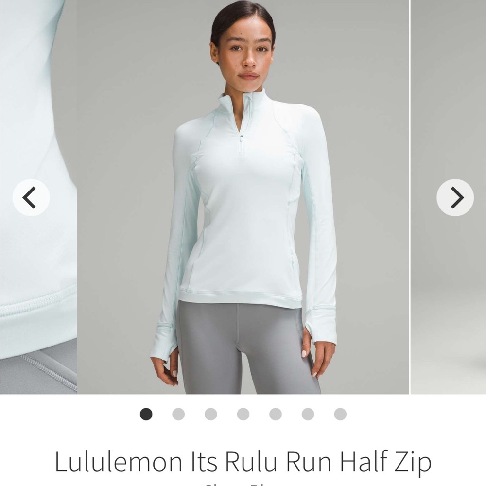 Lululemon Its Rulu Run Cropped Half Zip Powder Blue Size 6